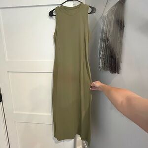 Fitted Lululemon olive green maxi dress